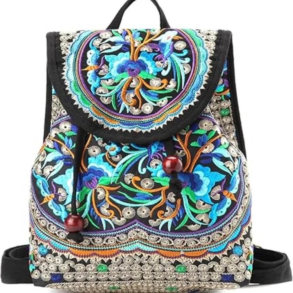 Beautiful Embroidered Backpack Purse Bag Brand New‎ Bohemian Look